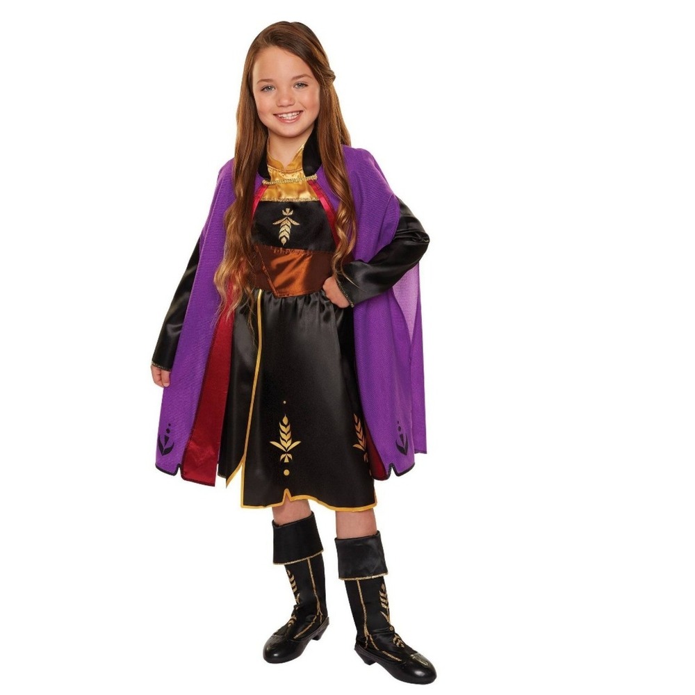 Disney Frozen Anna Adventure Dress Costume with Cape Kids Sizes 4-6x BNWT